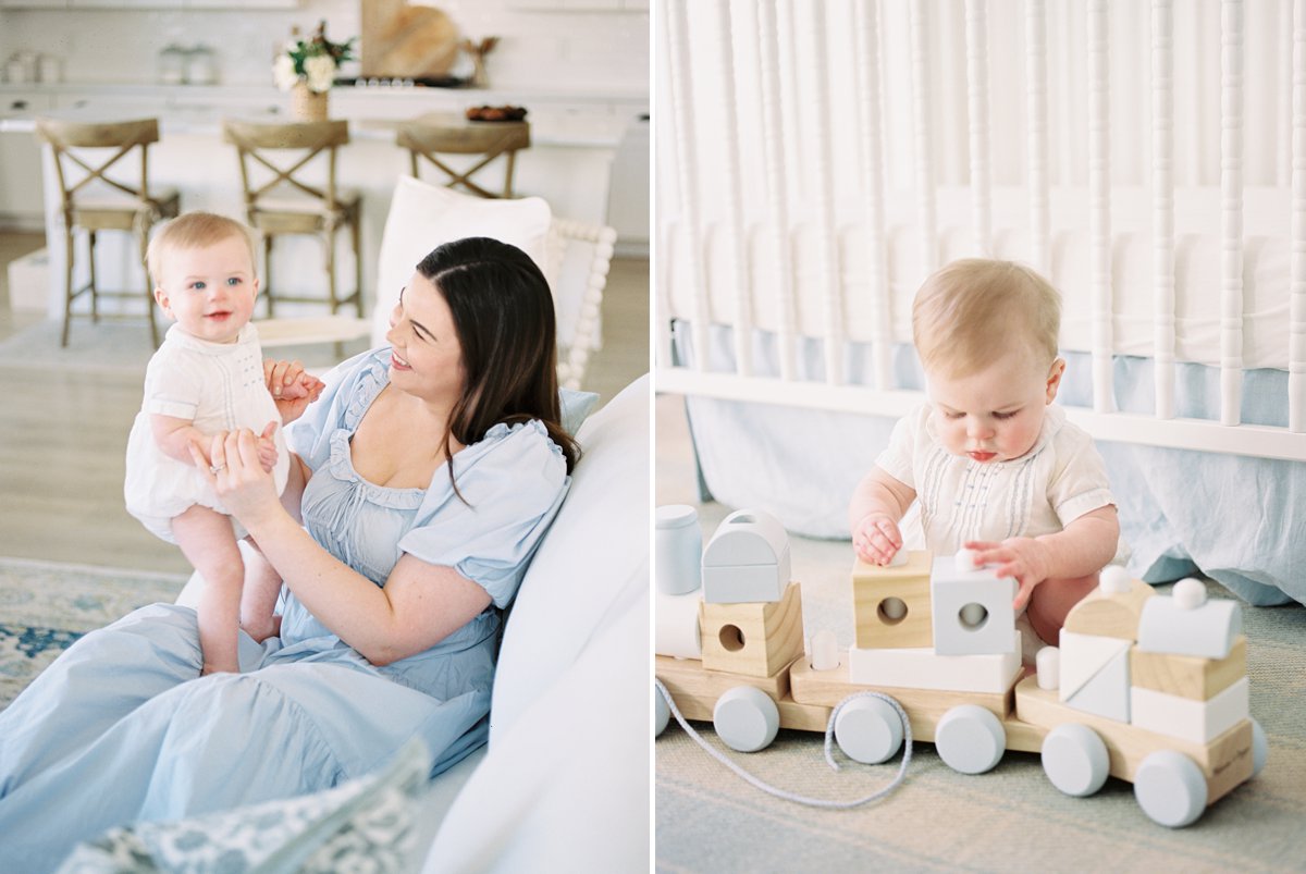 In home motherhood session captured on film with images taken by Nashville photographer