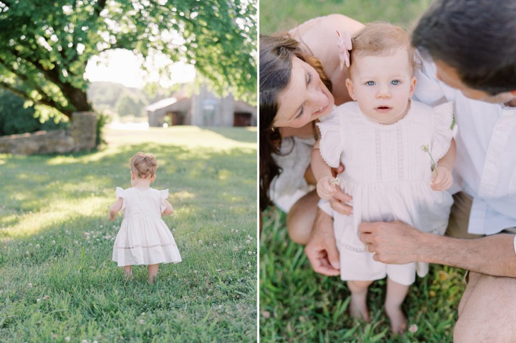 one year old baby girl portrait 